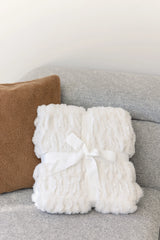 Luxe Ruched Faux Fur Throw Blanket