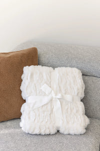 Luxe Ruched Faux Fur Throw Blanket