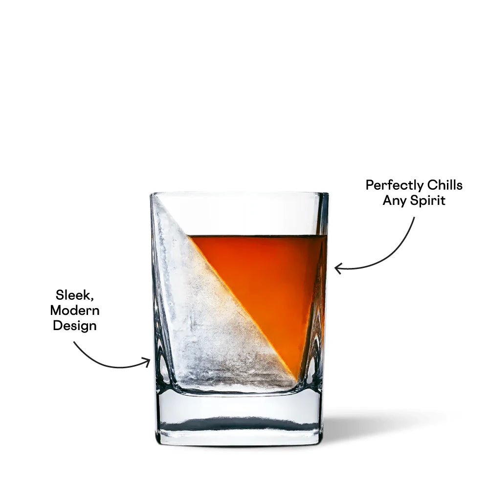 Whiskey Wedge Glass with Silicone Ice Mold