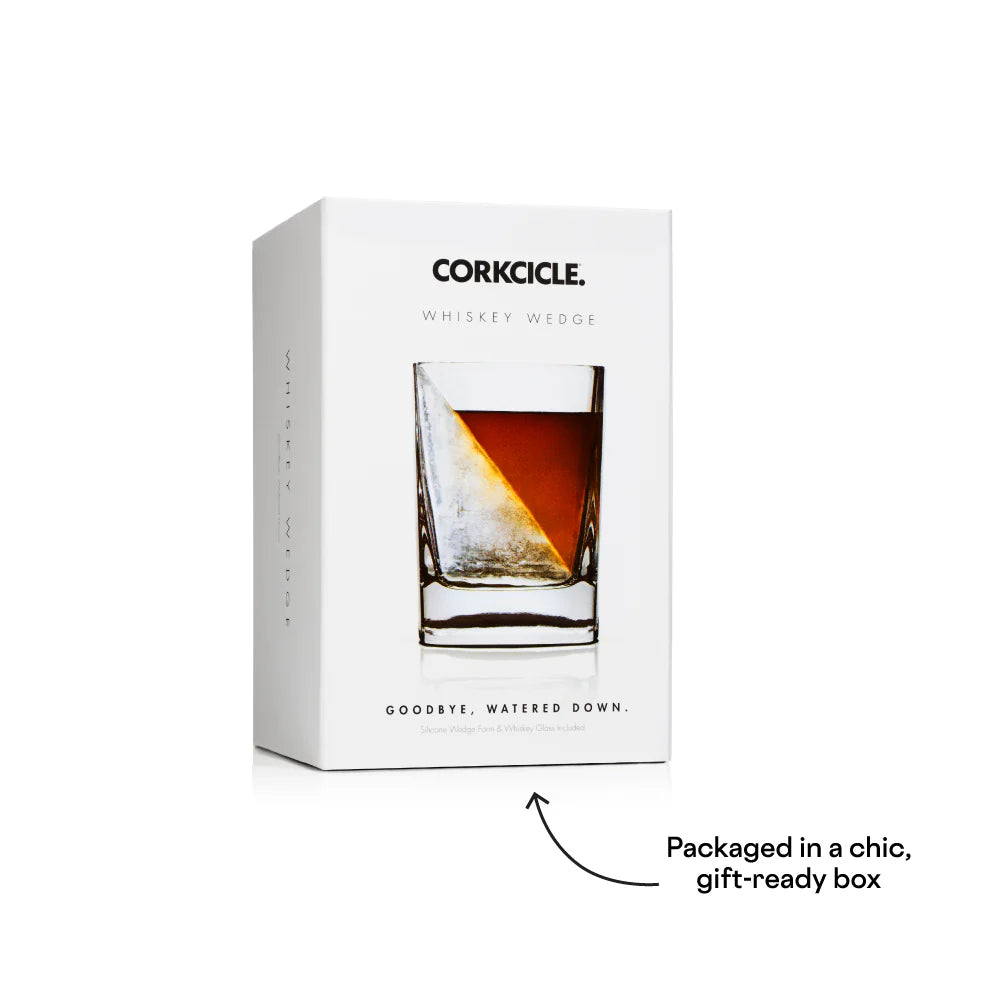 Whiskey Wedge Glass with Silicone Ice Mold
