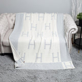 Initial Monogram Reversible Throw Blanket