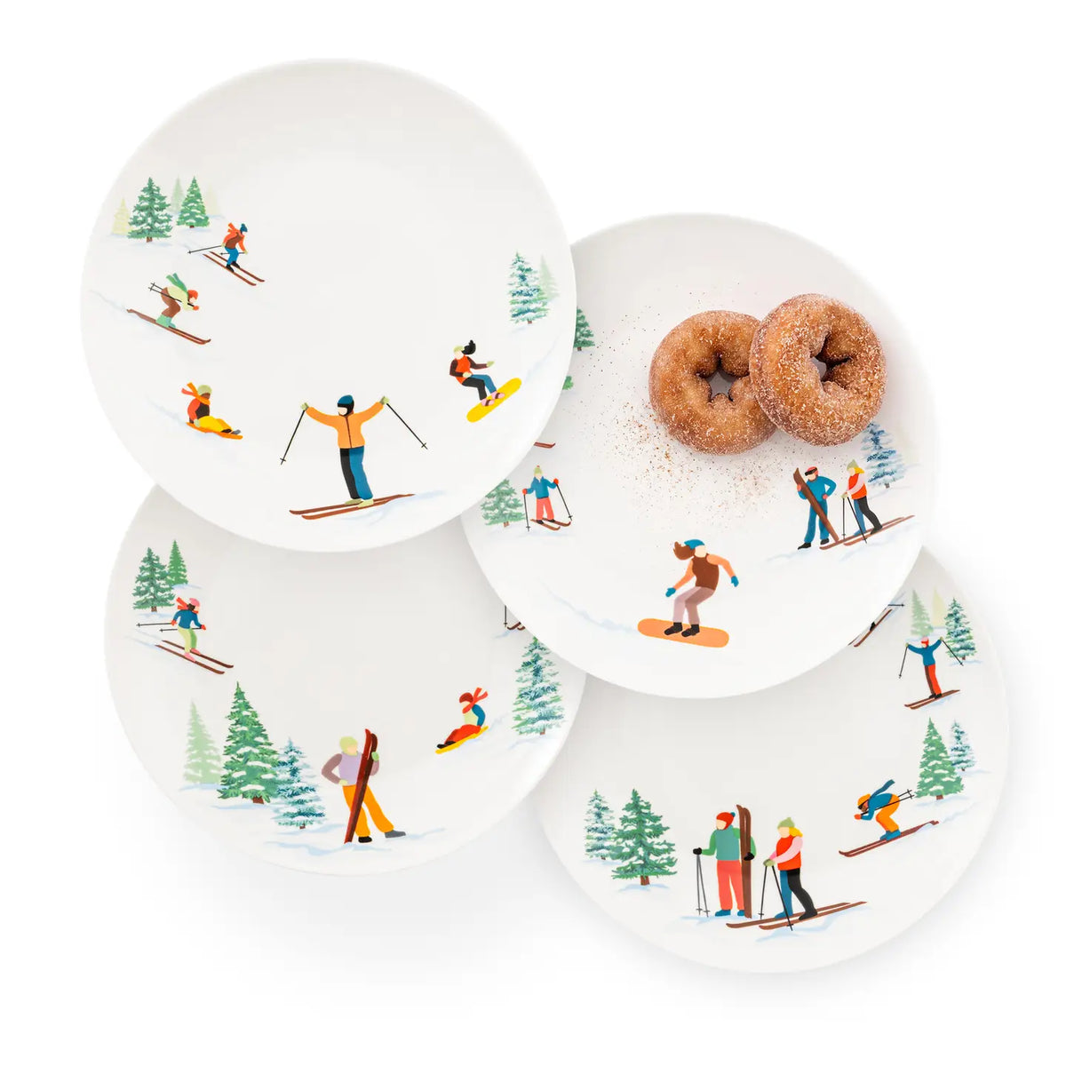 Après Ski Appetizer Plates – Set of 4