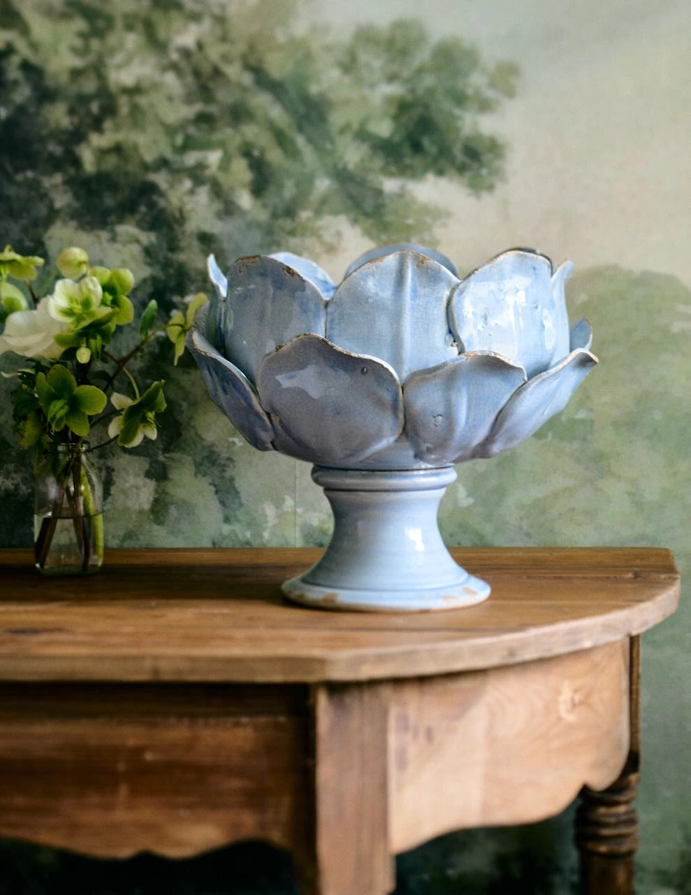 Italian Blue Petal Bowl Vase