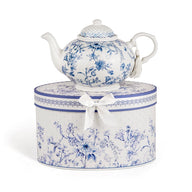 "Jardin Bleu" Bone China Teapot in Gift Box