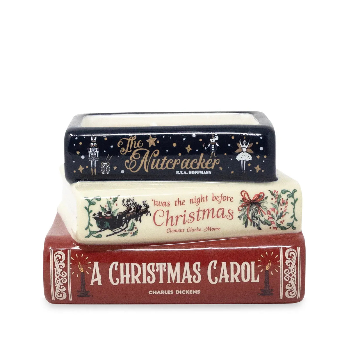 Holiday Classics Stacked Books Candle