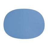 blue Faux Leather Deco Oval Placemats Set of 2