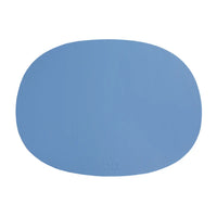 blue Faux Leather Deco Oval Placemats Set of 2