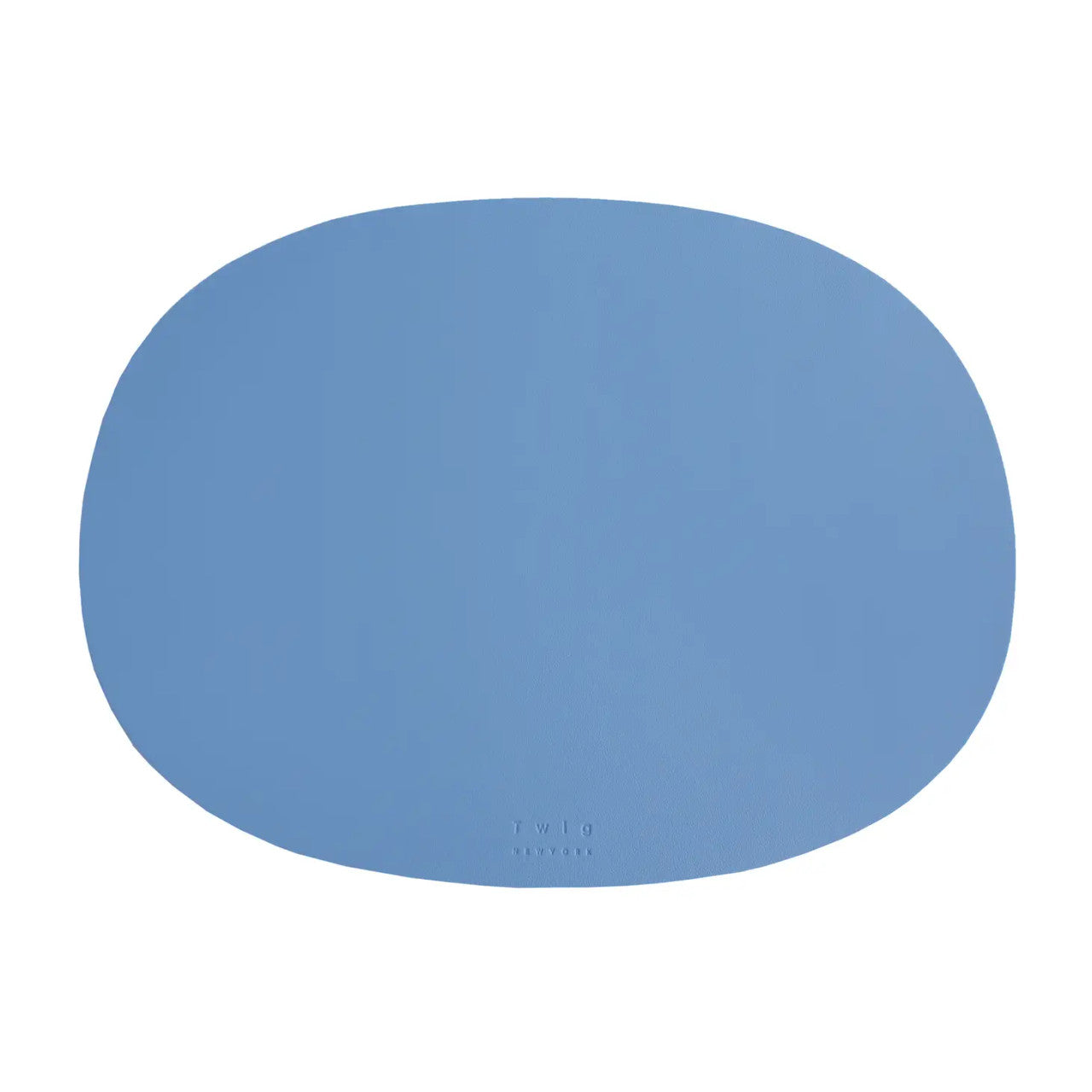 blue Faux Leather Deco Oval Placemats Set of 2