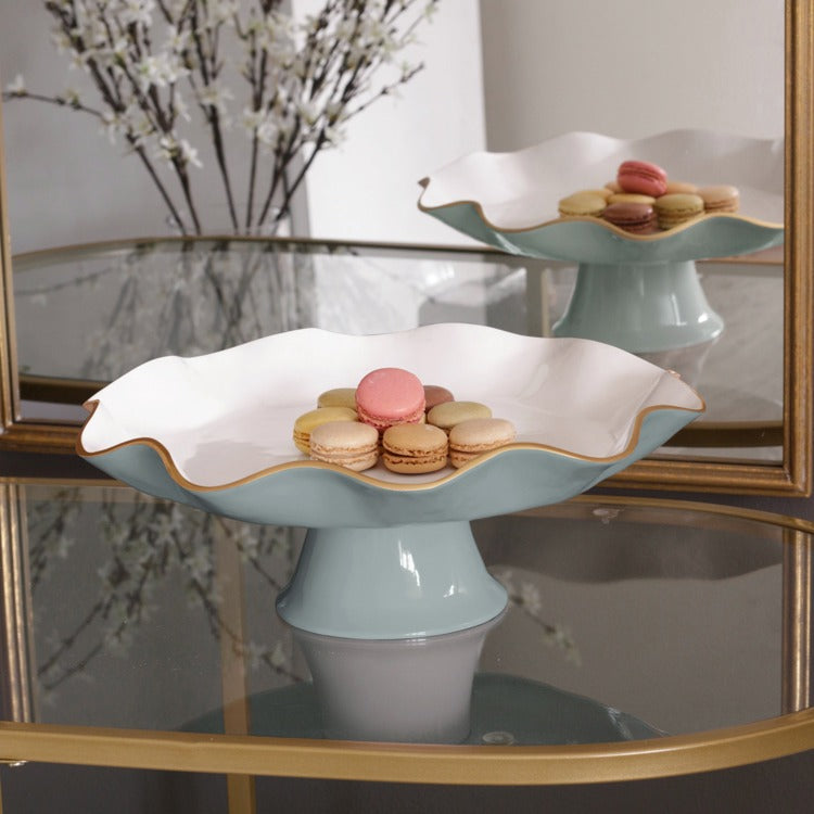 Beatriz Ball ENCANTO Carola Slate & White Pedestal Cake Stand