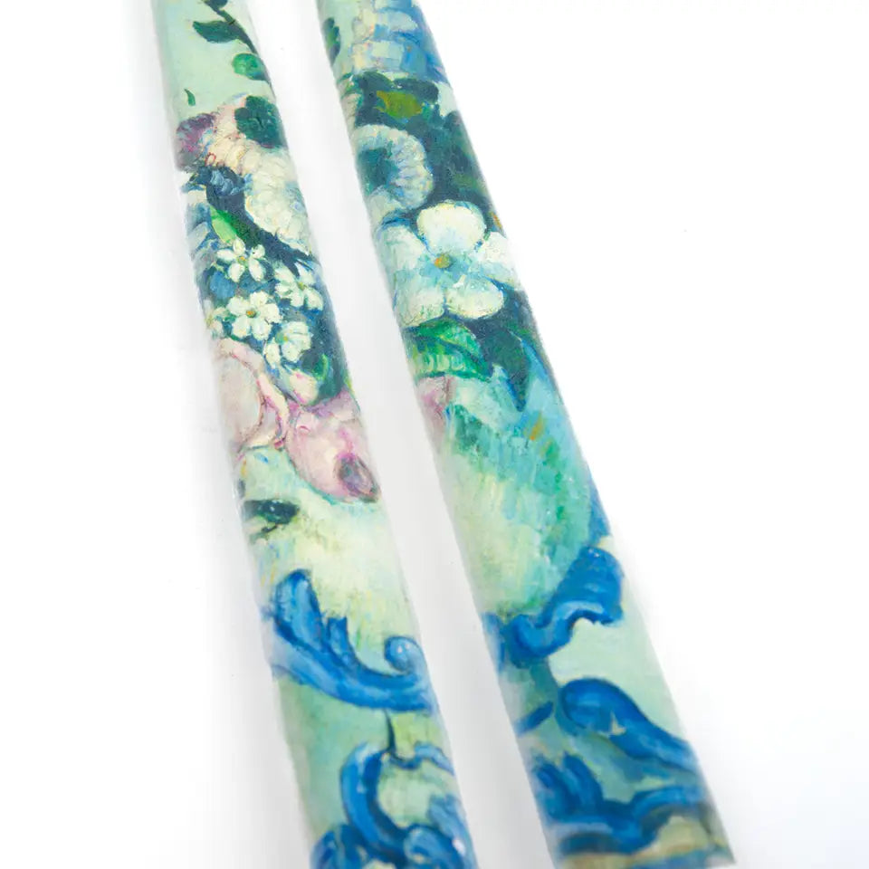 Paul Cézanne “Flowers in a Rococo Vase” Decorative Taper Candles – Set of 2
