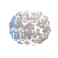 Beatriz Ball VIDA English Blue & White Toile Reversible Scalloped Placemats | Set of 4