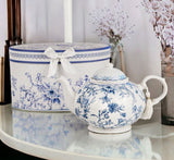 "Jardin Bleu" Bone China Teapot in Gift Box