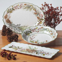 Winter Forest Christmas Large Melamine Serving Bowl