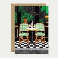 Life Is Better When We Debrief Together Greeting Card | Friendship & Rosé Card