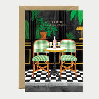 Life Is Better When We Debrief Together Greeting Card | Friendship & Rosé Card