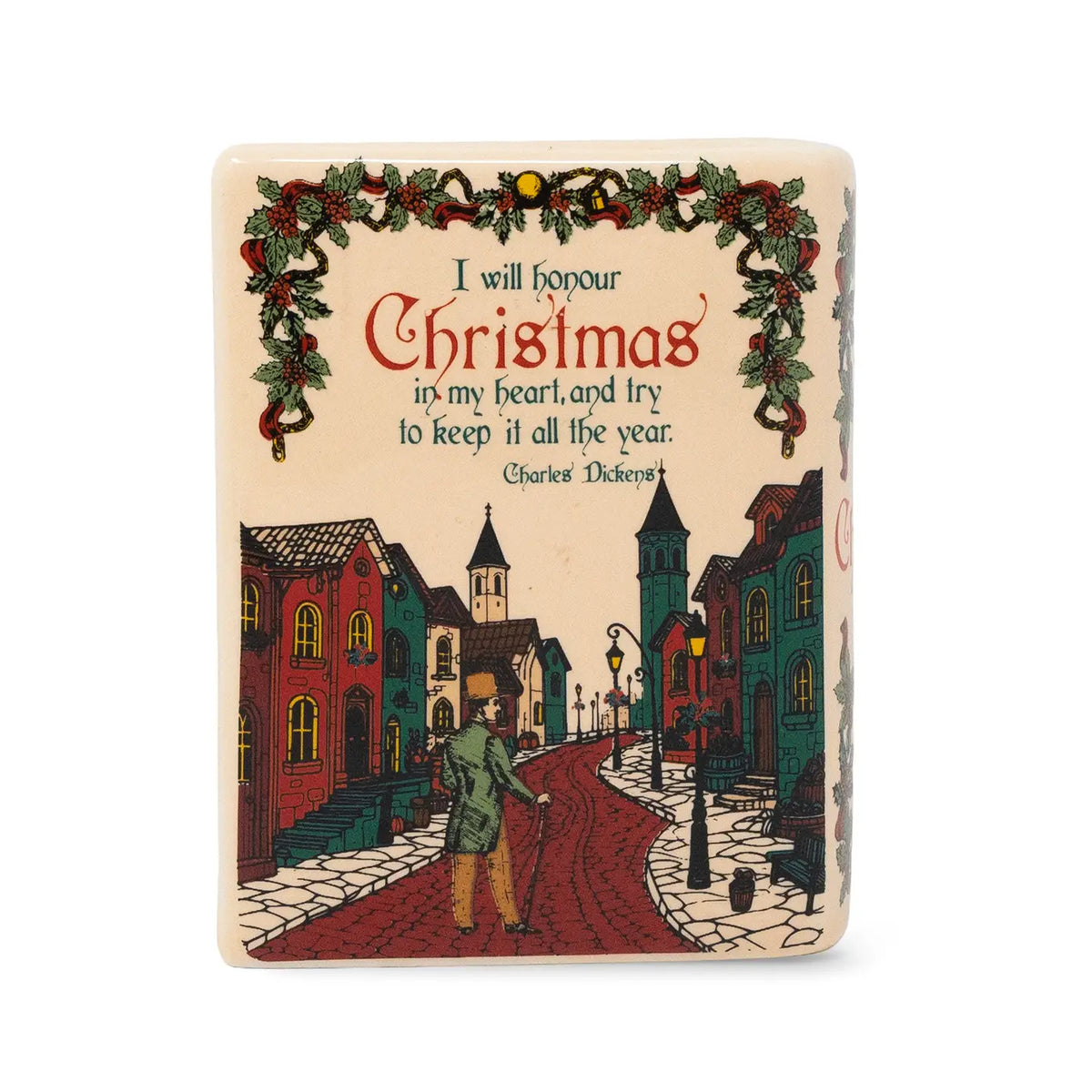 A Christmas Carol Ceramic Book Candle