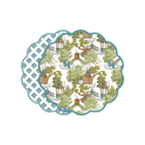 Beatriz Ball VIDA Blue & Green Pagoda Reversible Scalloped Placemats | Set of 4