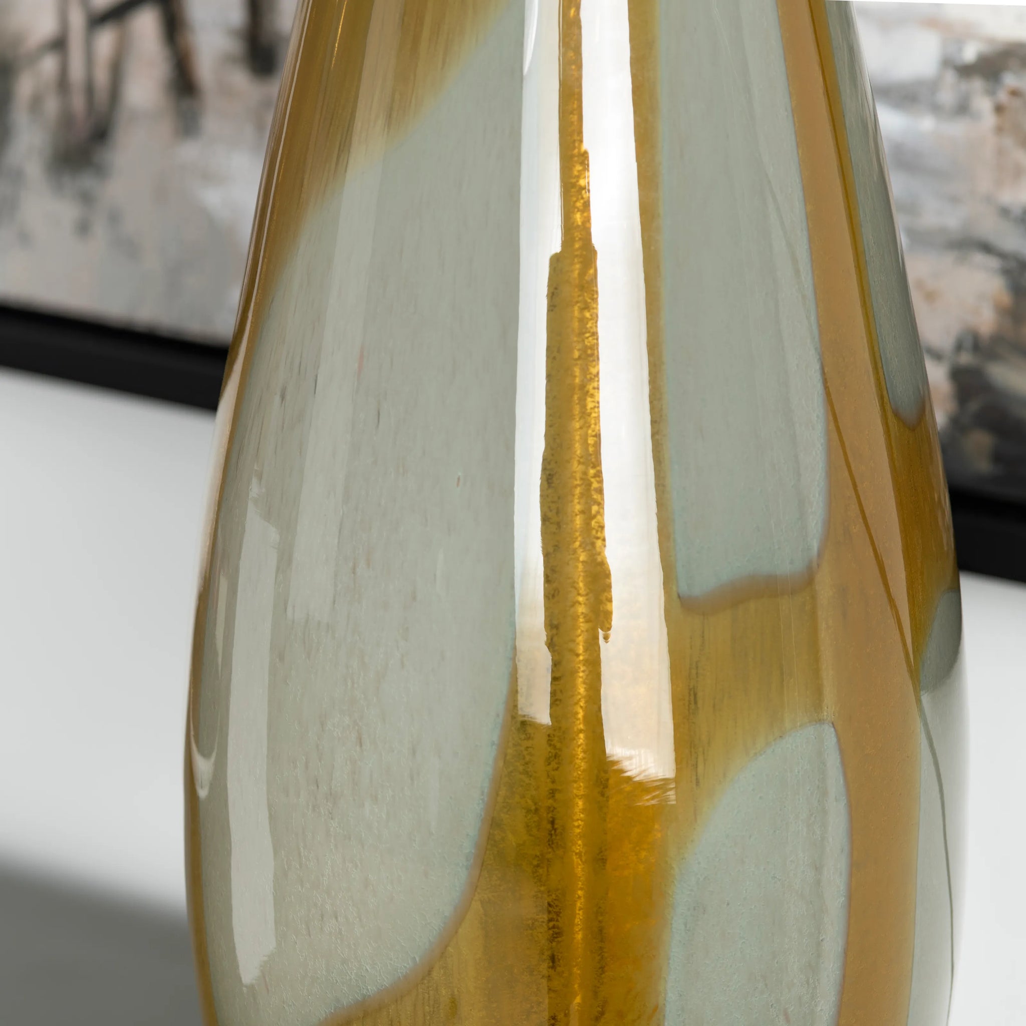 Wren Gold Swirl Art Glass Table Lamp
