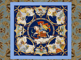 Authentic Hermès "Cavaliers des Nuages" Silk Carré Scarf | 1999 Collection | Jean-Christophe Donnadieu