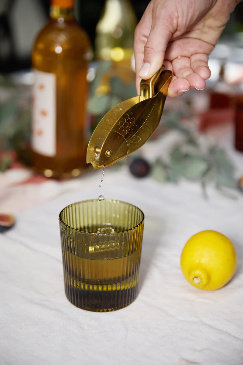 THE SCOUT LOWBALL GLASS - SET OF 2 OLIVE