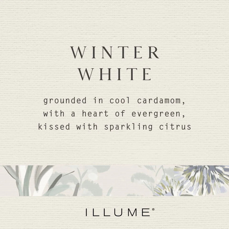 Winter White Radiant Glass Candle