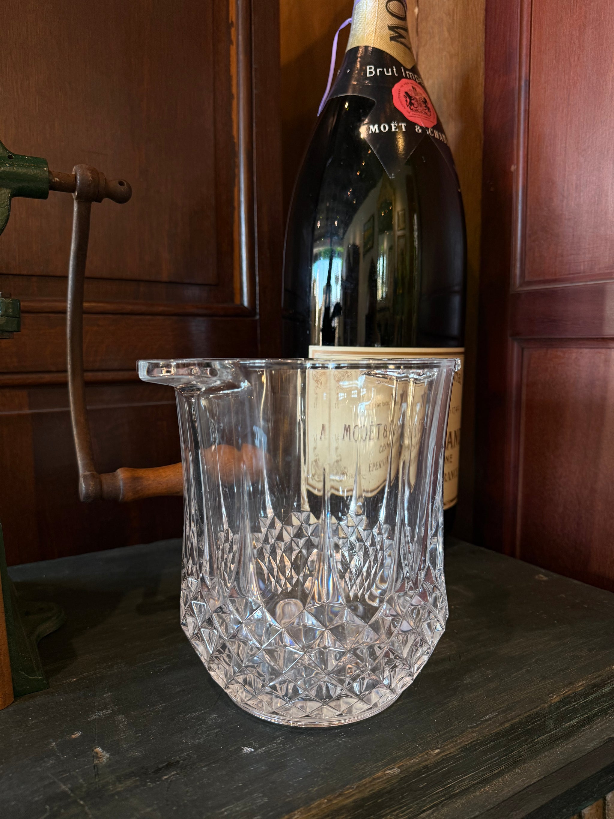 Vintage French Pressed Glass Ice Bucket