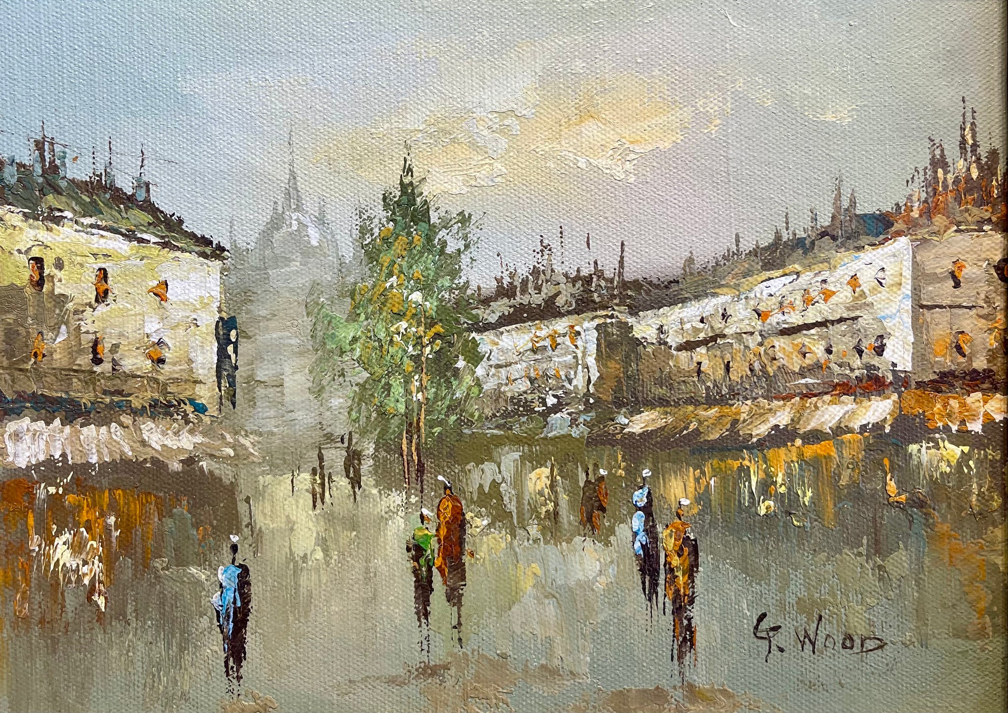 “La Ville et le Sacré-Cœur” – Vintage Original Oil Painting