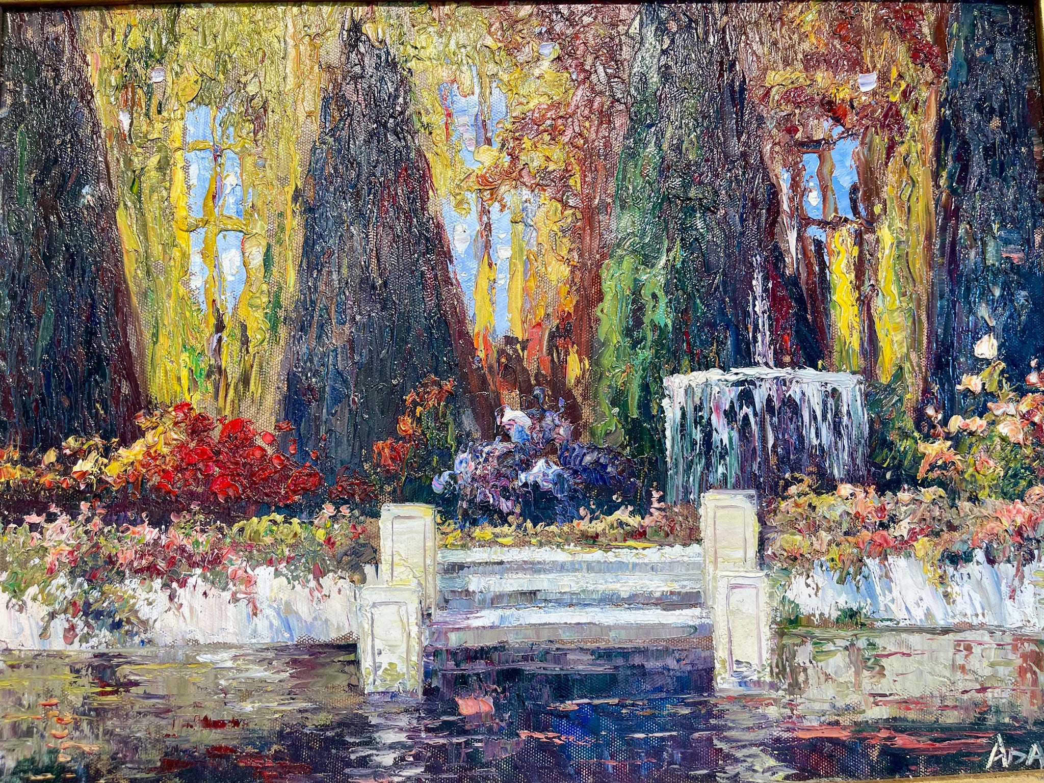 “Au Bord de l’Eau” – Vintage Original Oil Painting