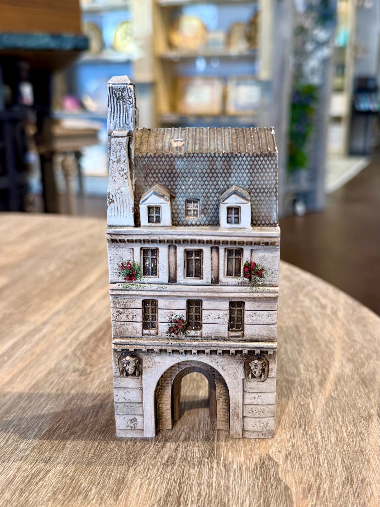 Vintage Gault Original Paris Corner House with Archway | Handcrafted French Ceramic Miniature