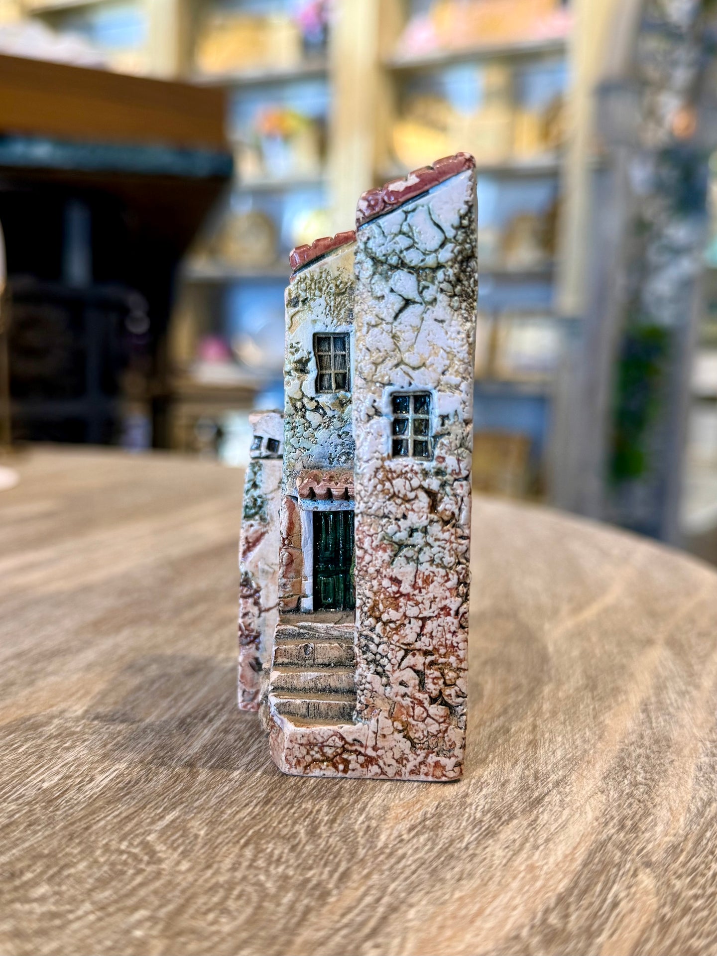 Vintage 1991 Gault Original Provençal Village House with Staircase | French Ceramic Miniature