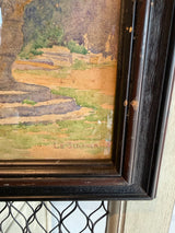 Henri Le Sidaner (1862–1939) Signed French Garden Fountain Watercolor