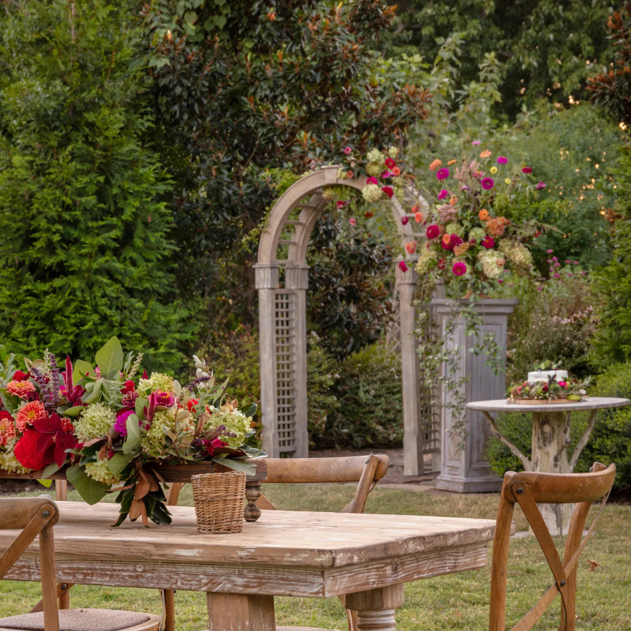 Aged Metal Garden Arbor