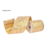 Gold Latticed Lamé Ribbon — 4"