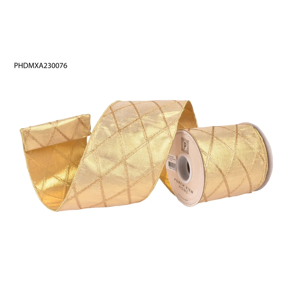 Gold Latticed Lamé Ribbon — 4"