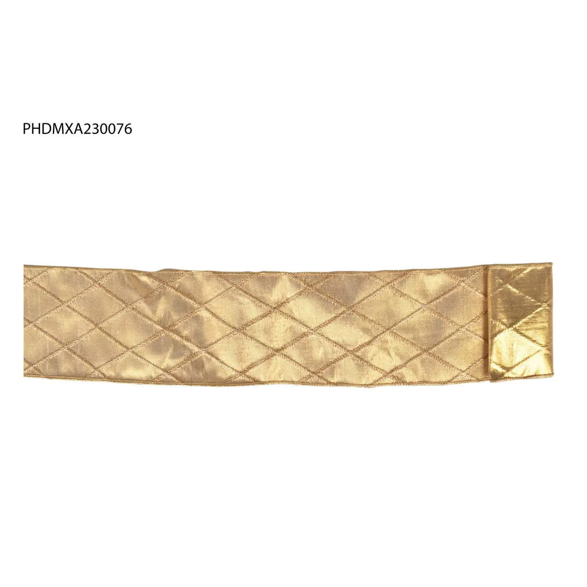 Gold Latticed Lamé Ribbon — 4"