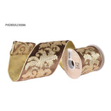 Mocha Velvet Acanthus Ribbon — 4"