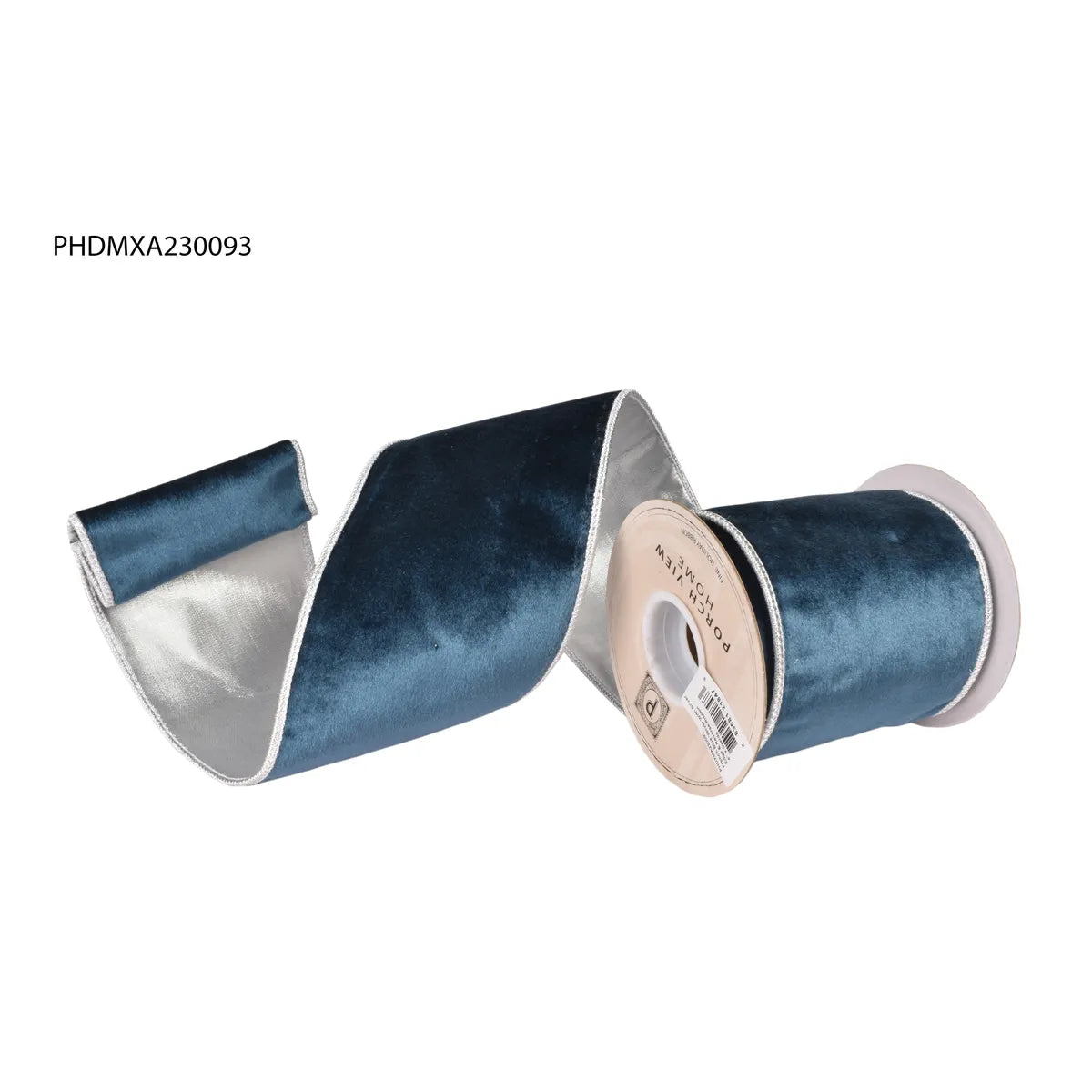 French Blue Velvet Reverse Ribbon — 4"