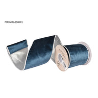 French Blue Velvet Reverse Ribbon — 4"