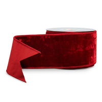 Deep Red Velvet Wired Ribbon — 4"