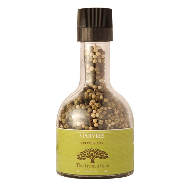 French 3 Pepper Mix Grinder | Black, White & Green Peppercorns