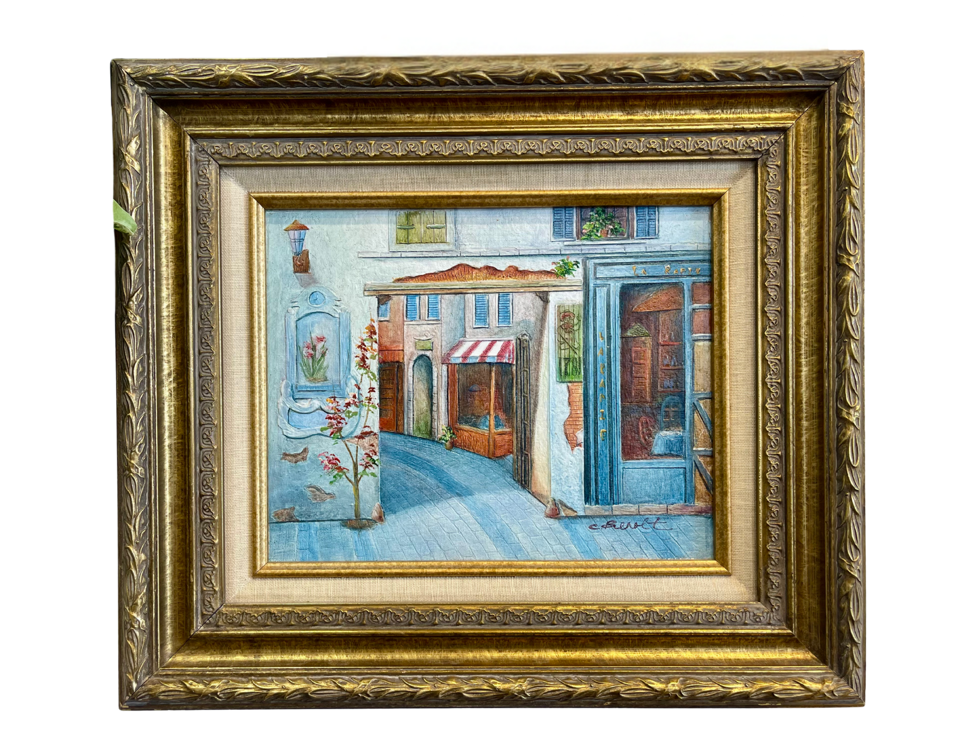 “Rue Bleue” Vintage Original Oil Painting