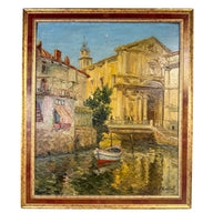 “Les Martigues” — Vintage French Impasto Oil Painting