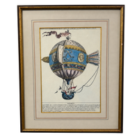 “La Minerve” — Vintage French Hot Air Balloon Print