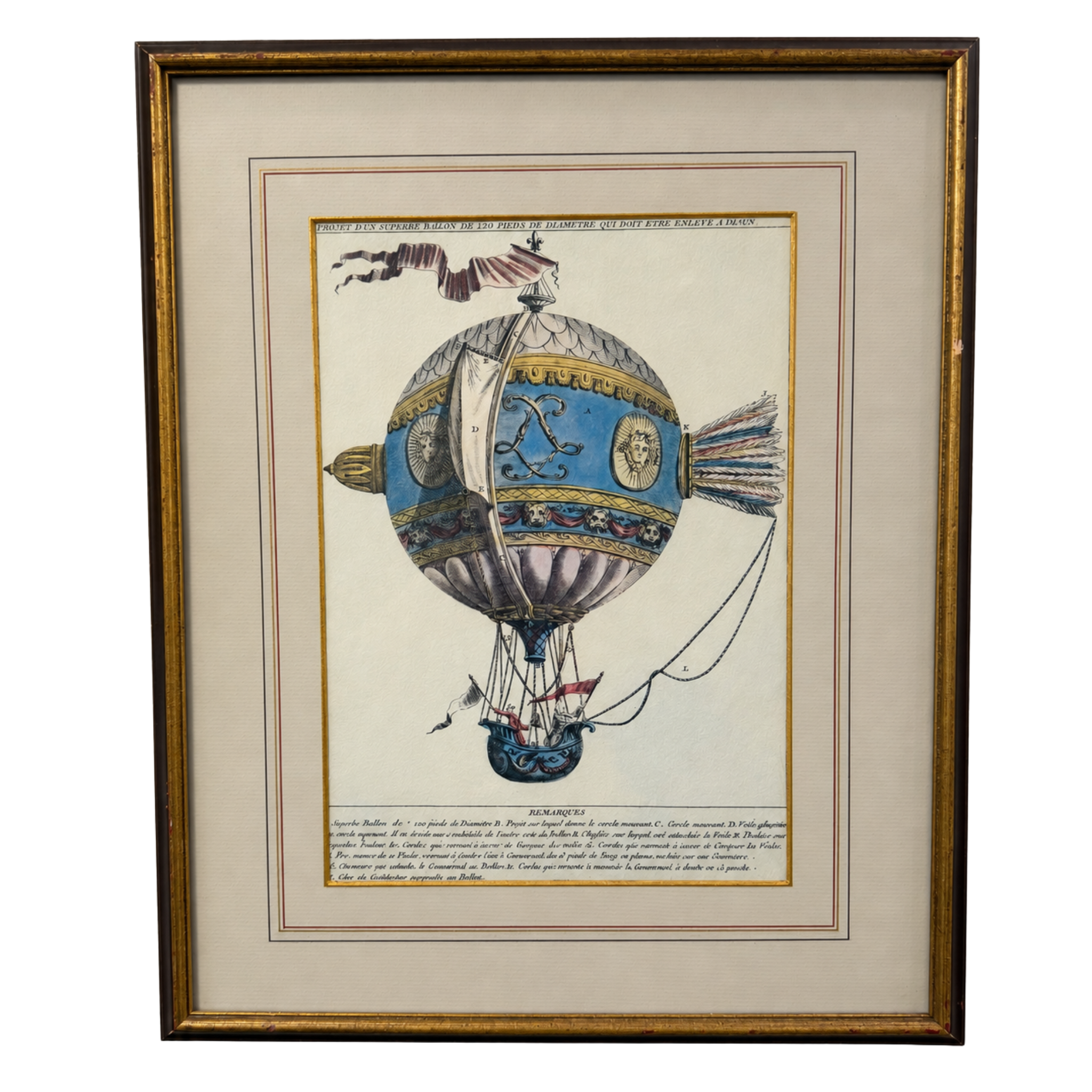 “La Minerve” — Vintage French Hot Air Balloon Print