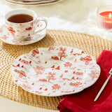 Red Village Fine Porcelain Dessert Plates – Set of 2