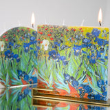 Flatyz Vincent van Gogh Irises Art Candle with Metal Stand | Handcrafted Decorative Candle