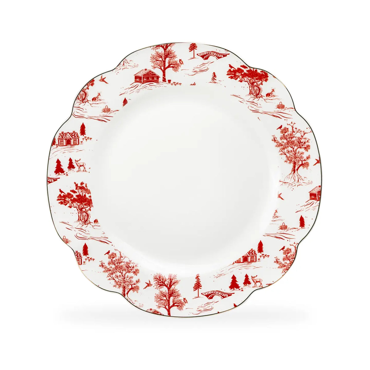 Red Village Fine Porcelain Dinner Plates – Set of 2