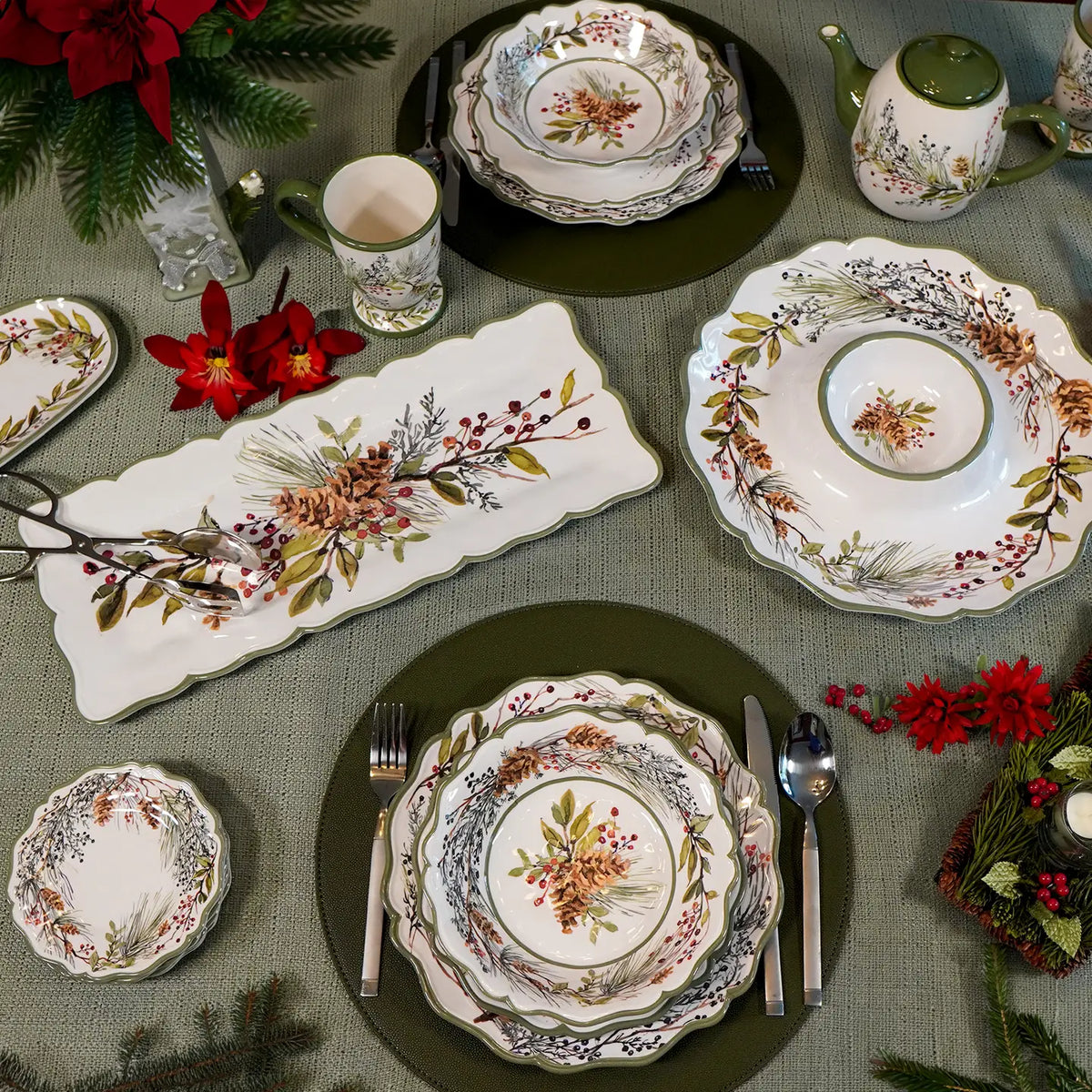 Winter Forest Christmas Melamine Chip & Dip Platter