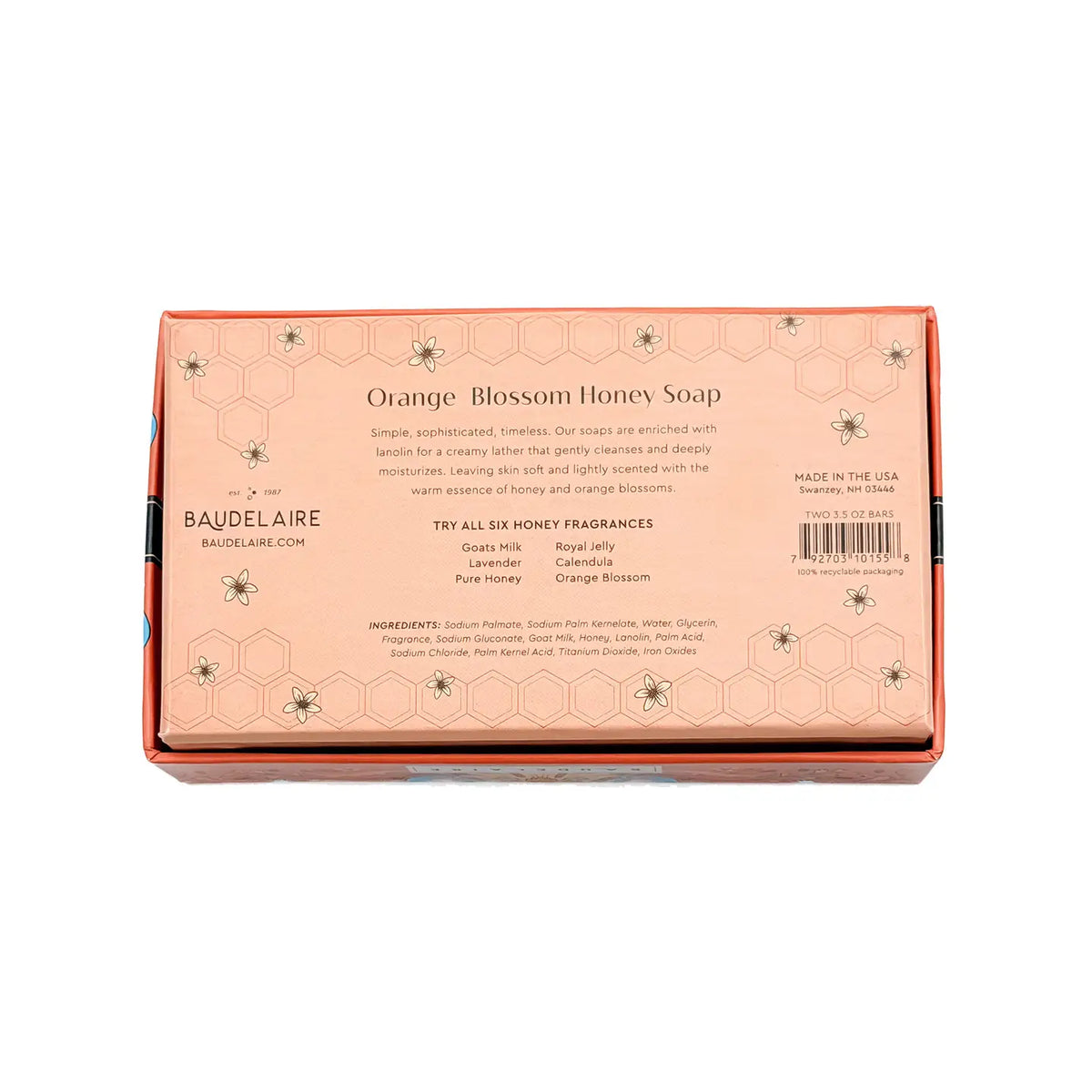 Orange Blossom Honey Soap Gift Box – 2 Bar Set