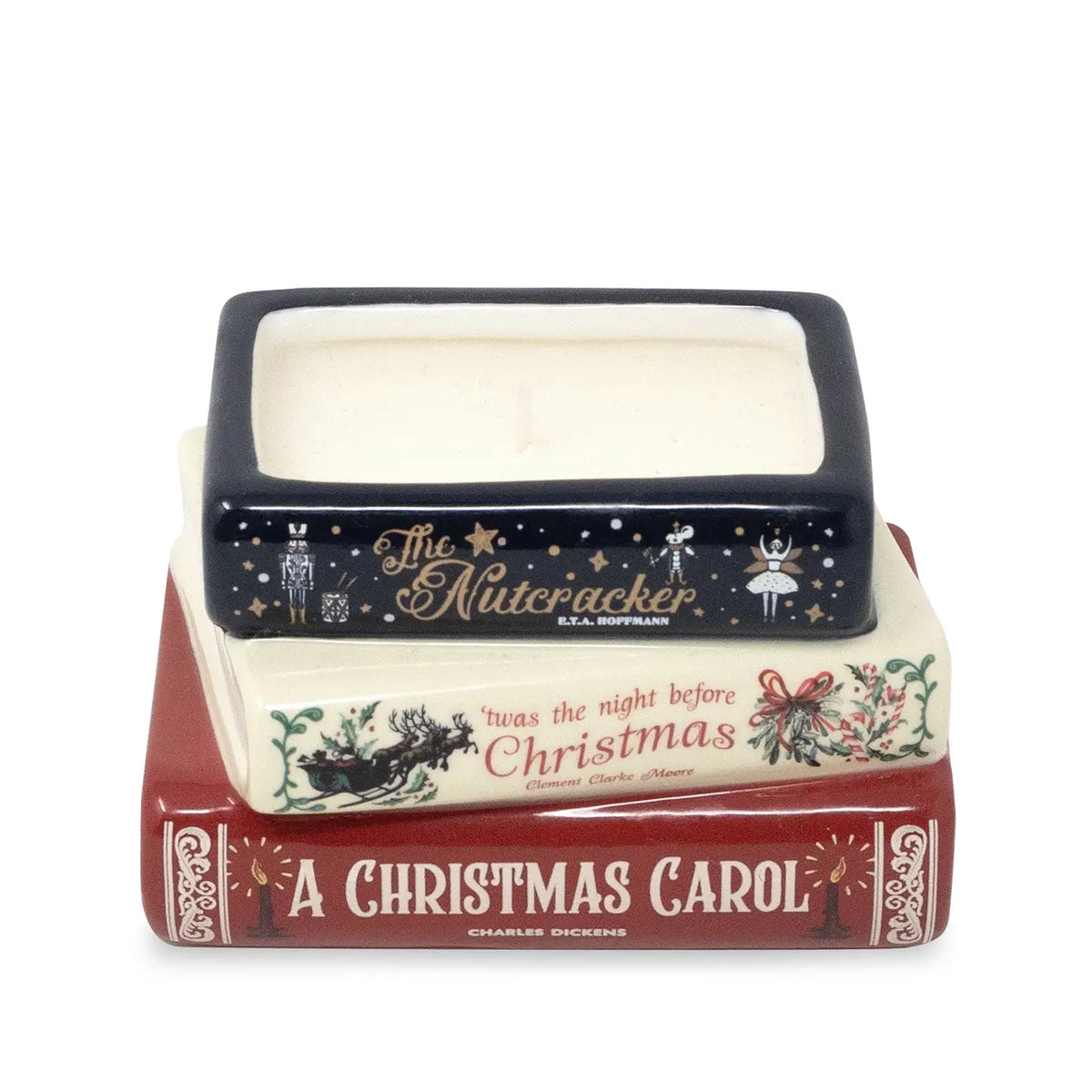 Holiday Classics Stacked Books Candle